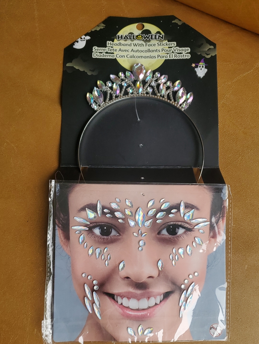 Tiara Rhinestones Headband & Face Stickers Fairy Princess Halloween Costume